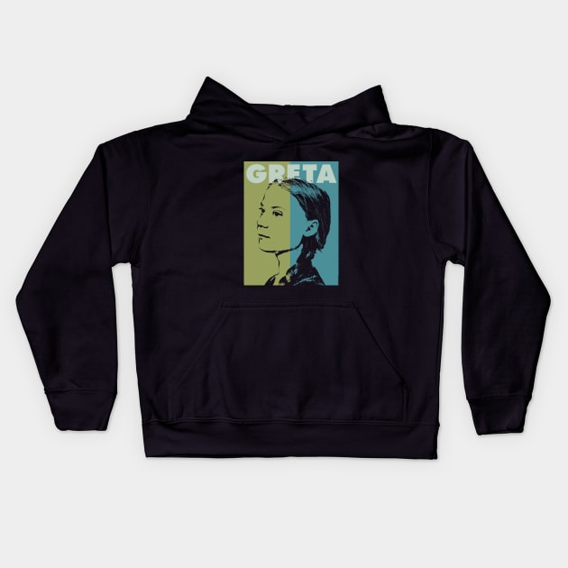 Greta Thunberg by © Buck Tee Originals Kids Hoodie by Buck Tee